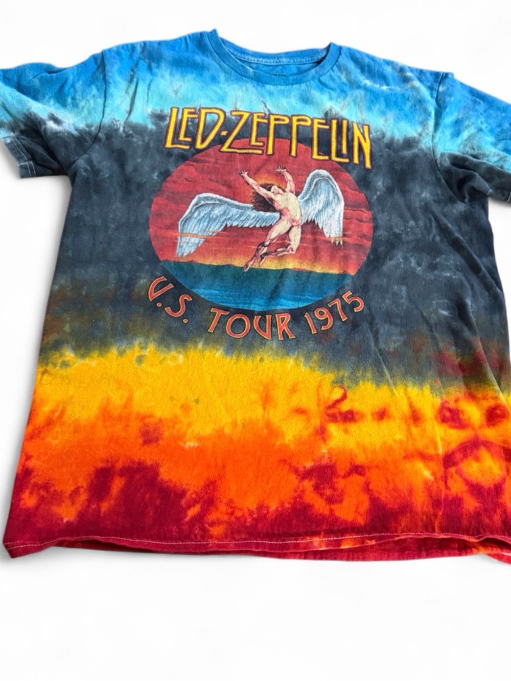 Led Zeppelin Short-Sleeve Tie-Dye Tee - Blue, Yellow & Red